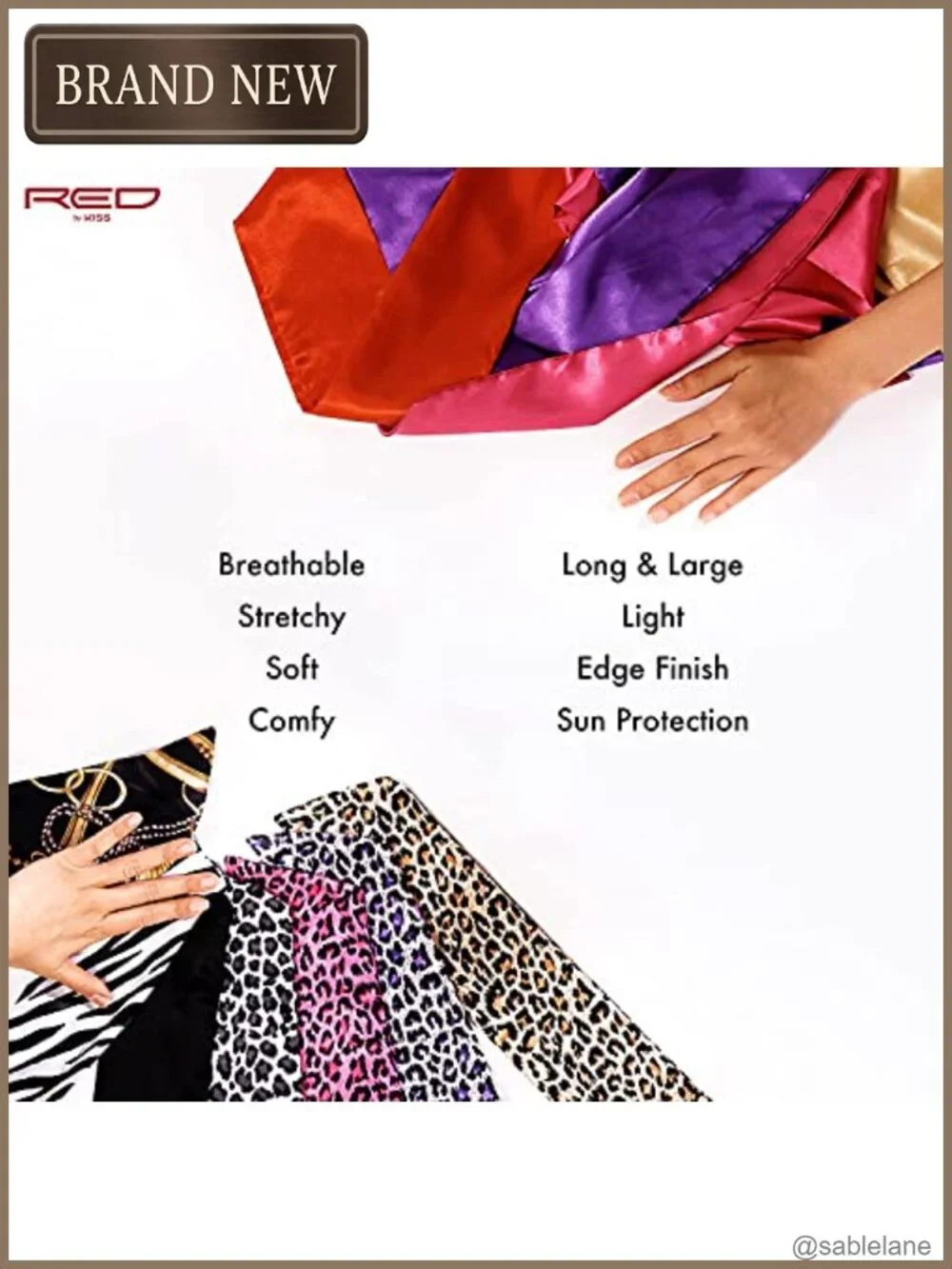 Satin Hair Scarf Wrap for Edges Lace Frontal Melting 4 Pack